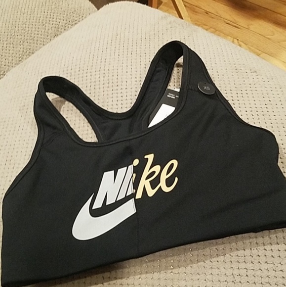 Nike Other - New nike black gold and silver sports bra
